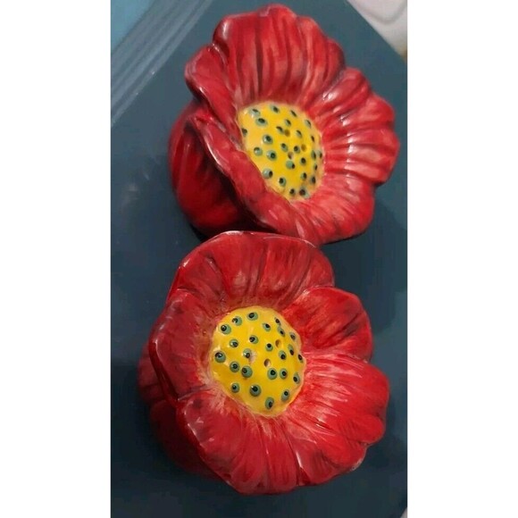 Pier 1 Imports Poppies Salt & Pepper Shakers - Picture 1 of 6